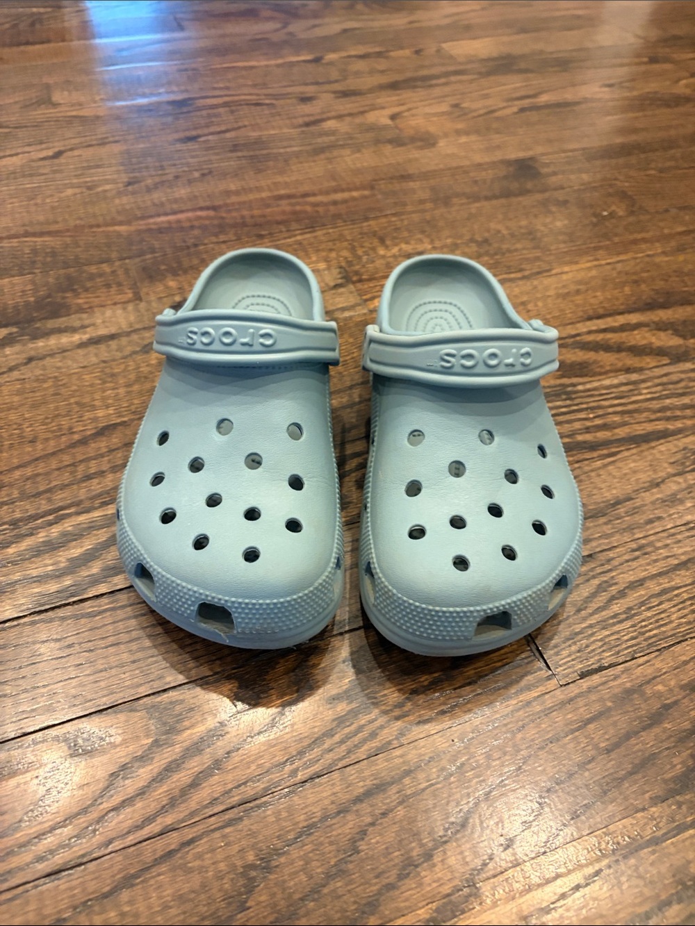 CROCS Light Blue Classic Clogs with Heel Strap